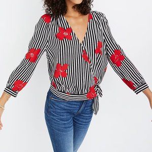 💖 2/$25 Madewell Wrap Top in Candied Orchids